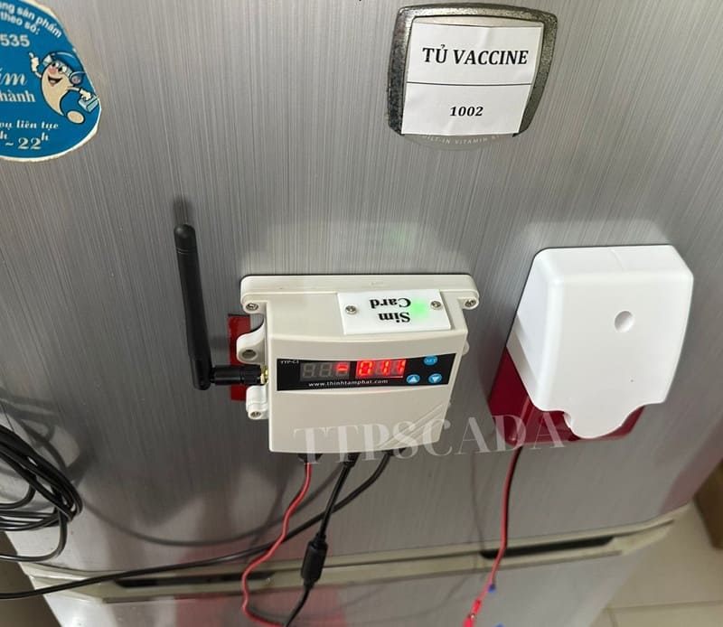 bộ cảnh báo nhiệt độ tủ vaccine từ xa qua SMS